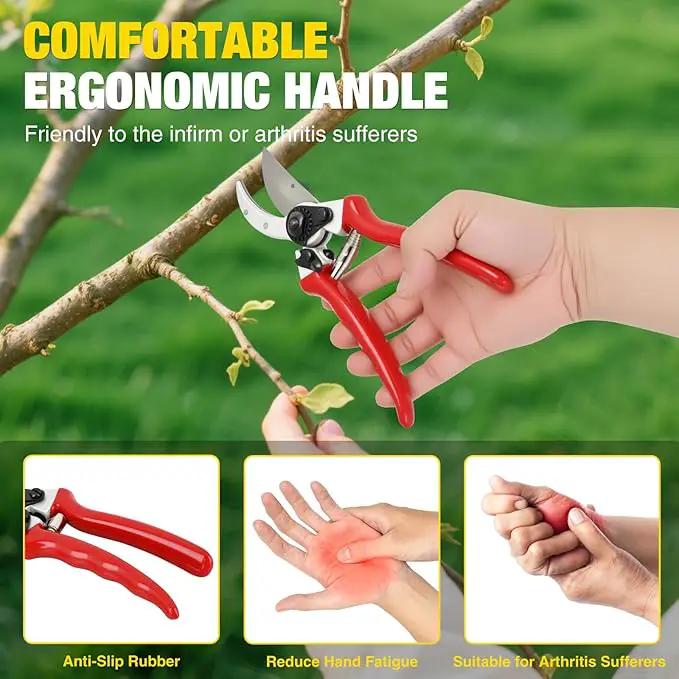 Yesker Pruning Shears Pruners for Gardening 8.5 in Professional Bypass Garden Scissors with Sharp SK5 Steel Blade Heavy Duty Hand Garden Shears Clippers for Branch Flower Plant Trimming Cutting Tools by GreenHaven Gardens