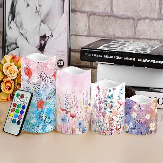 Ystardream Candle Sets for Women Gift Elegant Flower Flickering Flameless Candles Unity Candles for Wedding Ceremony Set,Beautiful Addition to Any Dinner Table,Bedroom,Outside Party by GreenHaven Gardens