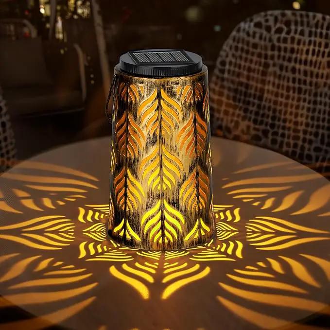 2 Pack Palm Leaves Solar Lantern, Solar Lights Outdoor Waterproof, Outside Hanging Lanterns Garden Lights for Yard Porch Decorative, Thanksgiving Birthday Mothers Day Gifts for Women Men Mom by GreenHaven Gardens