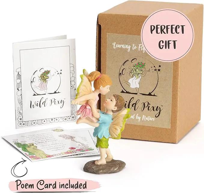 WILD PIXY Miniature Fairy Figurine - Fairy Garden Fairies with an Inspiration Theme, Includes A Fairy Poem and Gift Box, Gorgeous Miniature Garden Decoration for Indoor or Outdoor Fairy Gardens by GreenHaven Gardens