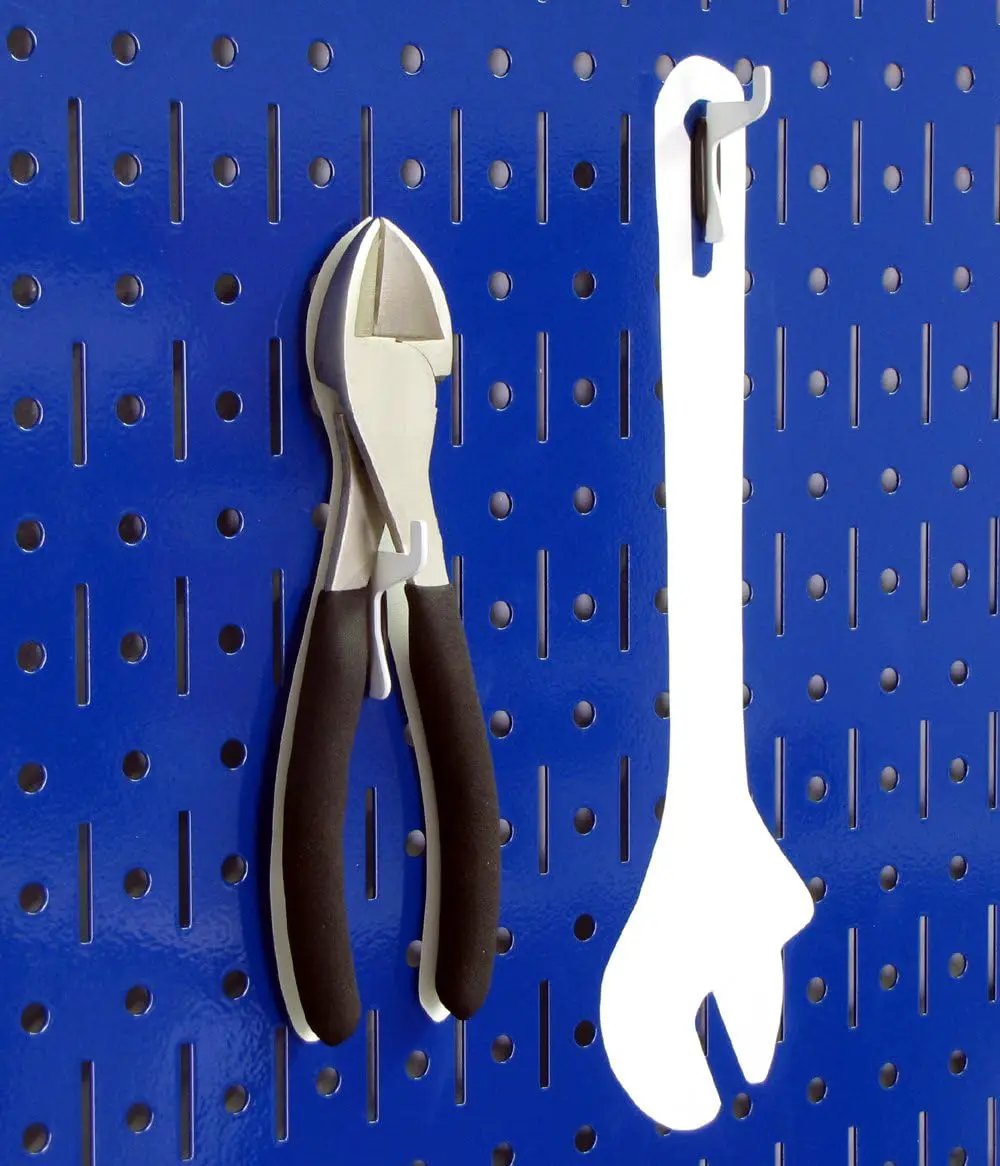 Wall Control Pegboard Organizer 4 ft. Metal Pegboard Standard Tool Storage Kit with Blue Toolboard and Black Accessories by GreenHaven Gardens