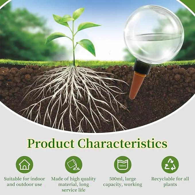 3 Pcs Self Watering Globes for Indoor & Outdoor Plants Automatic Watering Planter Insert 17.5 oz Watering Bulbs with Slow Release Control Water Dripper for Plants by GreenHaven Gardens