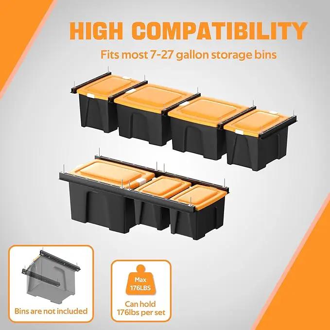 Ultrawall Overhead Garage Storage Rack, Heavy Duty Ceiling Storage Rack, 26 Inch Adjustable Ceiling Bin Storage System, 5 Sets for 4 Bins by GreenHaven Gardens