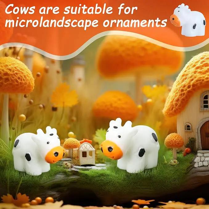 138 Pcs Mini Resin Cows Bulk Animals for Hiding Small Plastic Cows Statues Little Perfect for Forest Figures and More Adorable Landscape Fairy Outdoor Moss Garden DIY Ornament by GreenHaven Gardens