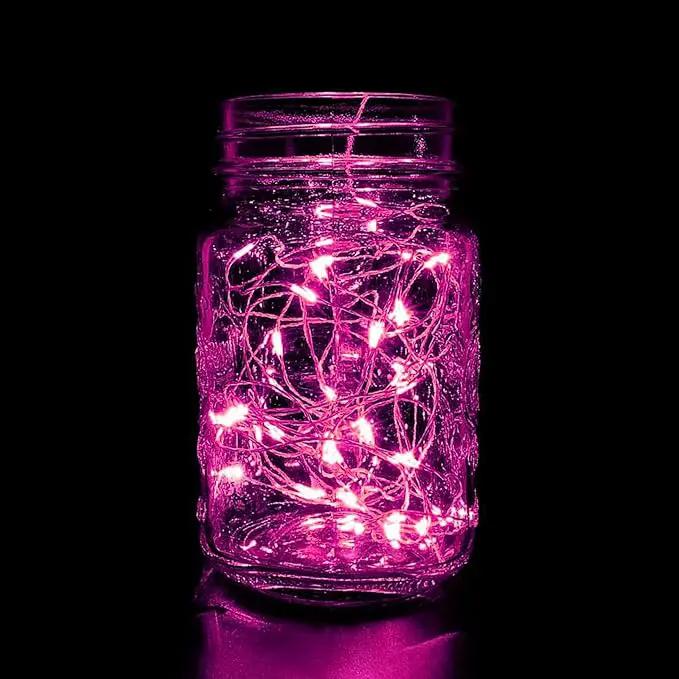 66Ft 200LED Fairy Lights Battery Operated with Remote, Waterproof Christmas String Lights with Timer for Indoor & Outdoor, Twinkle Light for Girl's Room Honeymoon Mother's Day Valentines Decor (Pink) by GreenHaven Gardens
