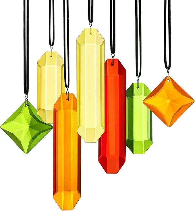 HDCRYSTALGIFTS 7PCS Sun Catchers Crystals Hanging Ornament,Christmas Decorations,Rainbow Prisms Hanging Crystals for Window Indoor Garden Decor (Season Design) by GreenHaven Gardens