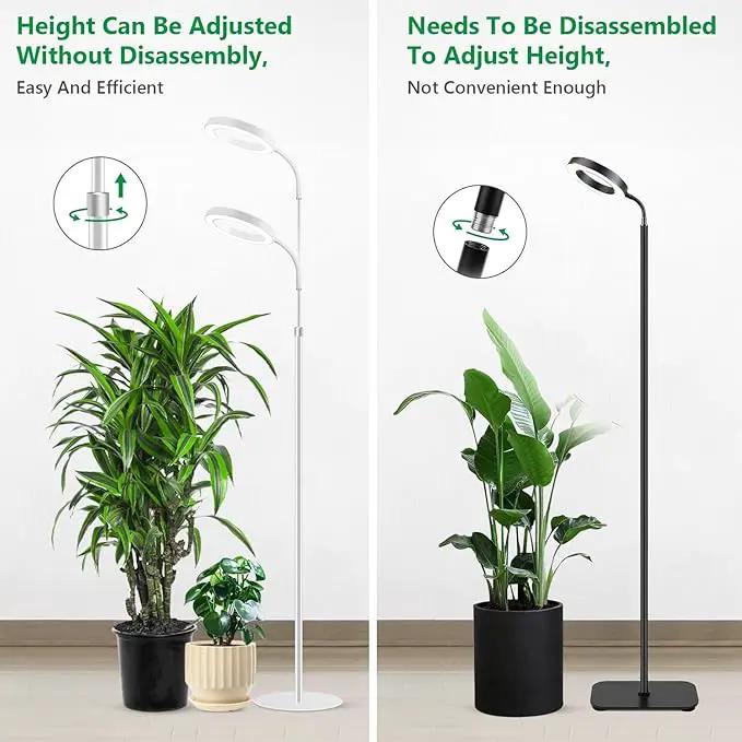 Floor Grow Lights for Indoor Plants, Full Spectrum Plant Light with 68" Stand for Growing Large Tall Plants, Halo Plant Grow Light with 6/12/16H Timer, 3 Light Modes Indoor Plant Light by GreenHaven Gardens