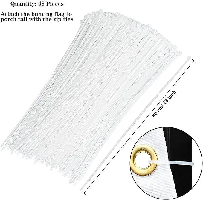 USA Pleated Fan American US Bunting Flag Patriotic Half Fan Banner With Canvas Header and Brass Grommets for 4th of July Memorial Day Indoor Outdoor Decoration (12, 1.5x3 Feet) by GreenHaven Gardens