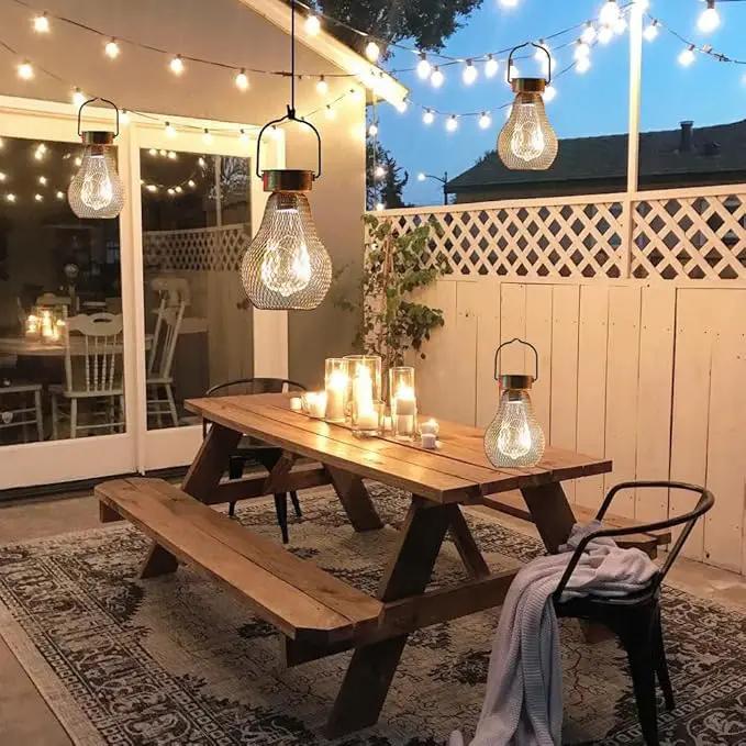 Solar Lanterns Outdoor Hanging Lights for Porch Waterproof,2 Pack Solar Lights Led Powered Lanterns Decorative for Outside Yard Garden Patio Pathway Decor by GreenHaven Gardens