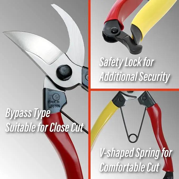 SUIZAN Bypass Pruning Shears 8” - Professional Japanese Hand Pruners Garden Scissors Gardening Tools by GreenHaven Gardens