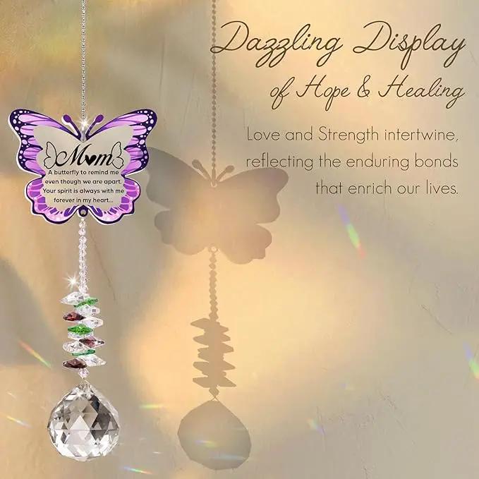 Memorial Gifts for Loss of Mom,Loss of Mother Sympathy Gifts,Sympathy Gift Idea Crystal Ball Suncatcher,Hanging Crystals Ornament for Window,Rainbow Maker by GreenHaven Gardens