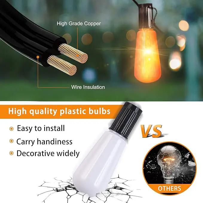 Flickering Flame String Lights - 22Ft 20LED for Outside, Plug-in Garden Decor - Halloween Christmas Indoor Outdoor, Connectable Backyard Decorative Cafe Bistro Patio by GreenHaven Gardens