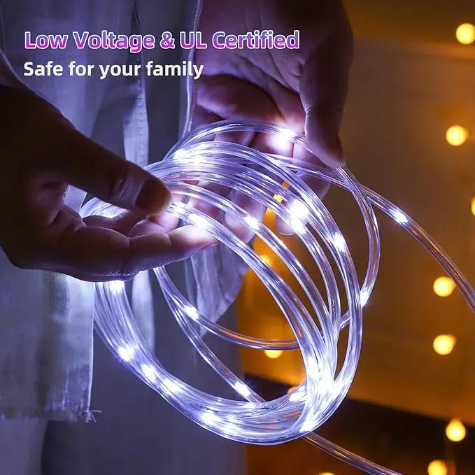 100FT Rope Lights Outdoor, Connectable Trampoline Lights 300LED String Lights Flexible Clear Tube Light Waterproof Rope Light 8 Modes for Camping Yard Pool Canopy Deck Home Outdoor Indoor Decor by GreenHaven Gardens