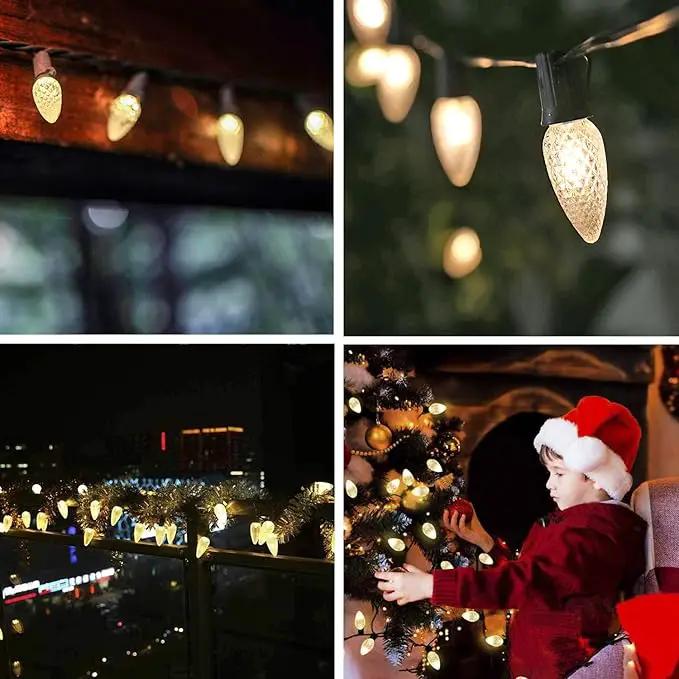 25Pack C9 Replacement LED Light Bulbs, Strawberry Christmas Bulb 2700K Soft White Shatterproof & Waterproof Outdoor String Light Bulbs, E17 Candelabra Base Edison Bulbs for Holiday Decoration by GreenHaven Gardens