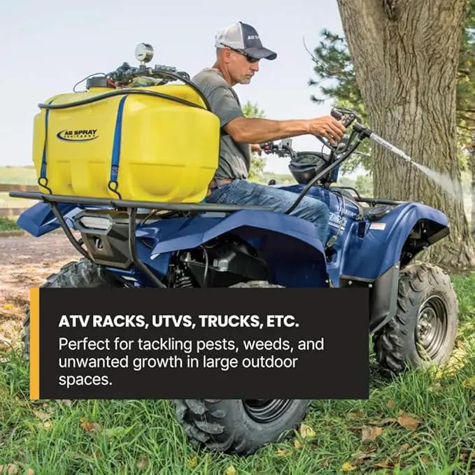 25 Gallon Platinum Spot Sprayer 2.2 GPM, Pro Series Aluminum Handgun Included with 15 Foot Hose, Mounted ATV and UTVs, Built in Drain, Yellow by GreenHaven Gardens
