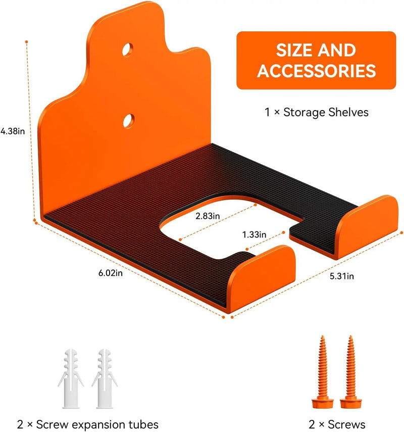 Garage Organizer Trimmer Rack, Garden Power Tool Hanger Weed Whackers Holder Wall Mounted for Grass Trimmer, Hedge Trimmer, Garage Trimmer, Garden Tools,4 Pack(Orange) by GreenHaven Gardens