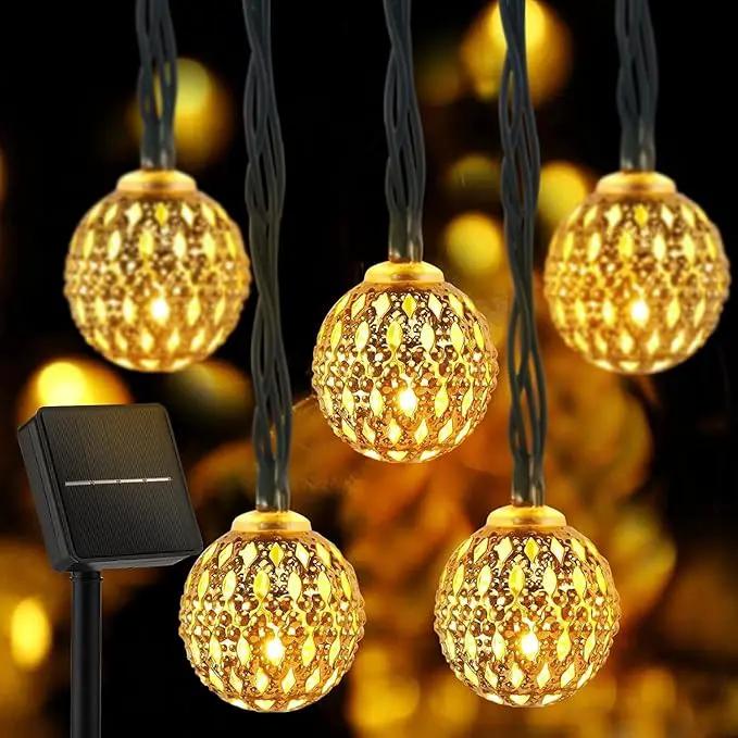Solar Moroccan String Lights Outdoor 60 LED 36 Ft Globe Fairy Lights with 8 Lighting Modes, Waterproof Solar Powered String Lights for Garden Yard Gazebos Camping Party Holiday (Warm White) by GreenHaven Gardens