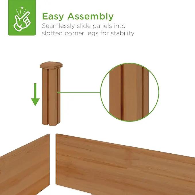 Best Choice Products 8x2ft Outdoor Wooden Raised Garden Bed Planter for Vegetables, Grass, Lawn, Yard - Acorn Brown by GreenHaven Gardens