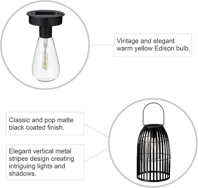 Solar Lantern Outdoor Waterproof Hanging Metal Birdcage Shaped Lantern Decorative Solar Light for Garden Yard Patio Porch by GreenHaven Gardens