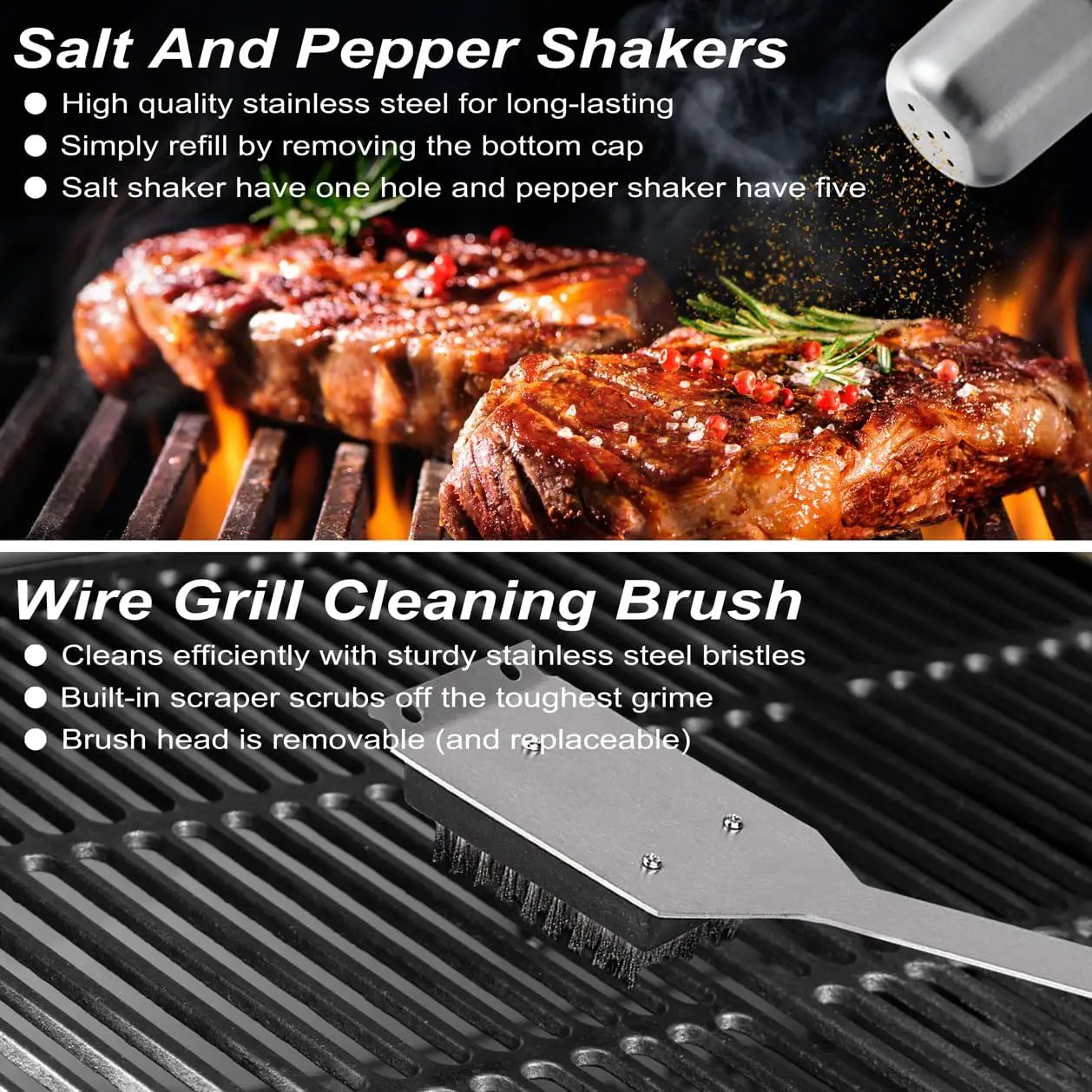 POLIGO 29 PCS BBQ Grill Accessories Stainless Steel BBQ Tools Grilling Tools Set with Storage Bag for Fathers Day Dads Birthday Presents - Camping Grill Utensils Set Ideal Grilling Gifts for Men Women by GreenHaven Gardens