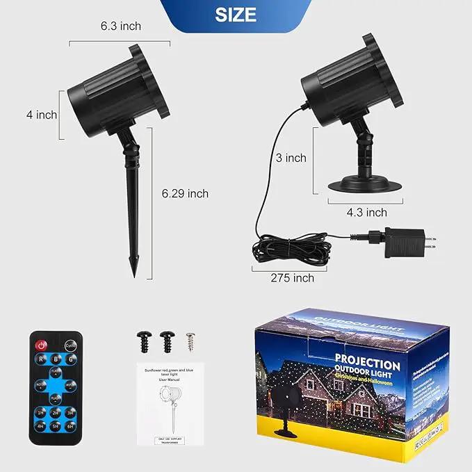 Firefly Laser Light Projector, Outdoor Garden Lights with Red, Green, and Blue Stars, Waterproof Landscape Decoration for Holidays, Parties, Weddings, Christmas, Patio, and Yard, Includes RF Control by GreenHaven Gardens