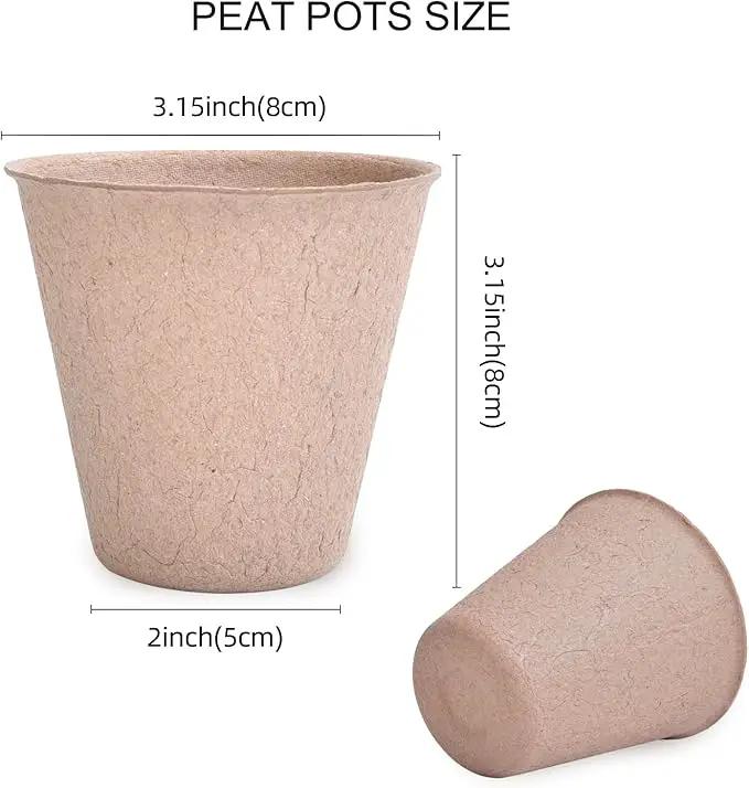 JERIA 50-Pack 3.15 Inch Peat Pots for Seedling with 50 Pcs Plant Labels,Outdoor Garden Germination Nursery Pots,Biodegradable Seed Starter Pots Kits by GreenHaven Gardens