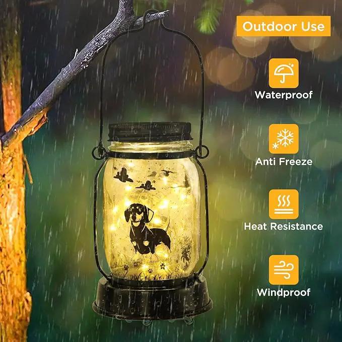 Dachshund Dog Solar Lanterns, Gifts for Women/Men, Weiner Dog Mom Gifts, Unique Birthday Gifts for Dachshund Lover, Garden Decoration Outside for Yard, Patio,Backyard,Porch by GreenHaven Gardens