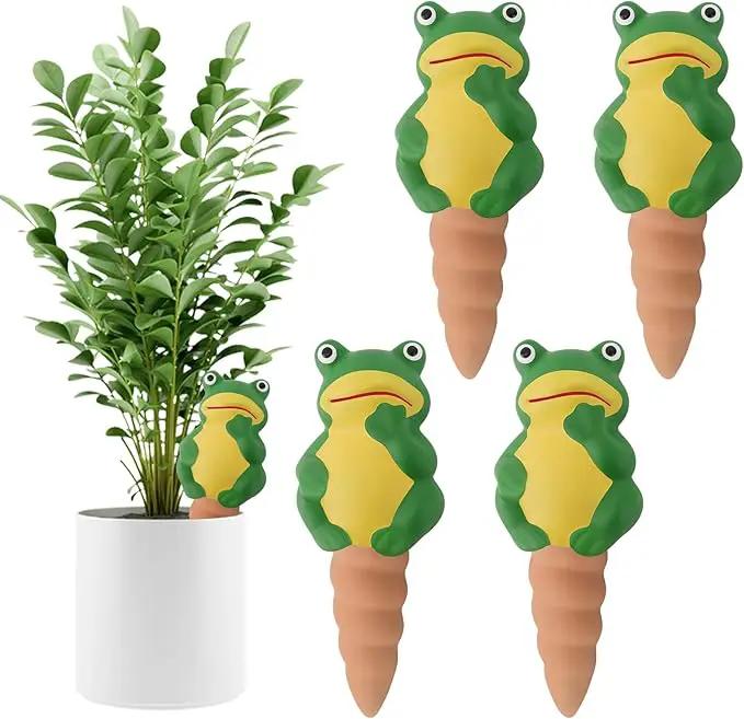 4Pcs Plant Watering Globes, Kalolary Frog Shape Self Watering Spikes Terracotta Drip Water Stakes Irrigation Watering Bulbs for Pot, Indoor, Outdoor, Vacation（Frog B） by GreenHaven Gardens