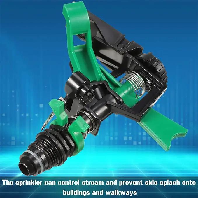 1/2 Inch Plastic Impact Sprinklers Adjustable 0 Degree to 360 Degree Pattern Plastic Sprinkler Head for Garden Watering Supplies (2 Pieces) by GreenHaven Gardens