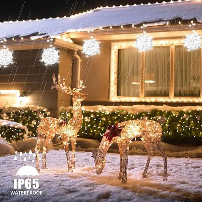 Christmas String Lights Outdoors,4 Pack 7.95" Sphere Lights,Ball Tree Garden Globe Lights for Home, Party, Christmas, Porch Patio,Wedding, Garden,Tree Decoration with Plug by GreenHaven Gardens