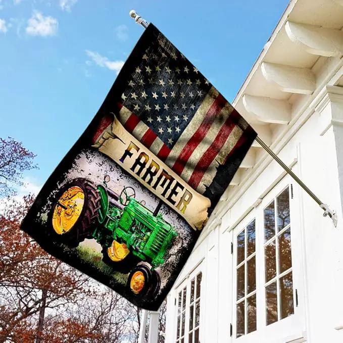 FLAGWIX Farmer Flags, Farmers Decorations - Independence Day, 4th of July Decorations Outdoor Flags, House Flag 30x40 - USA House Garden Flags Premium Polyester, Decorative Outdoor Flags by GreenHaven Gardens