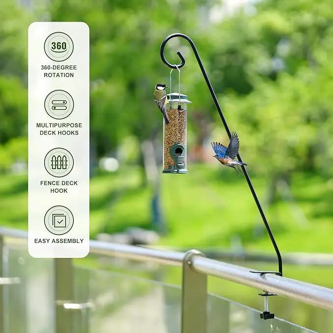 MIXXIDEA Heavy Duty Deck Rail Pole Deck Hook, Extensible and Adjustable Deck Hook for Hanging Bird Feeder, Plants, Suet Baskets,Wind Chimes,Lanterns by GreenHaven Gardens