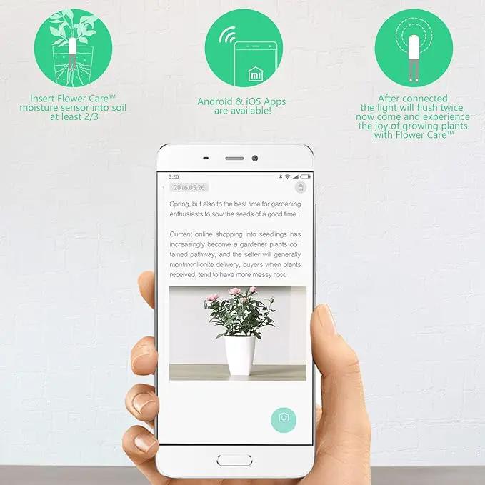 Soil Moisture Meter 4 in 1,Plant Water Monitor,Automatically detect Moisture/Temperature/Light/Fertility,Can Connect to Mobile Phone via Bluetooth,Hygrometer Sensor for Indoor Plants (2pc) by GreenHaven Gardens