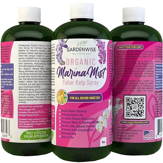 Marina Mist Orchid Fertilizer - Plant Food Mist - Liquid Seaweed Extract for Blooming - Orchid Care - Abono para Orquideas (8 oz) by GreenHaven Gardens