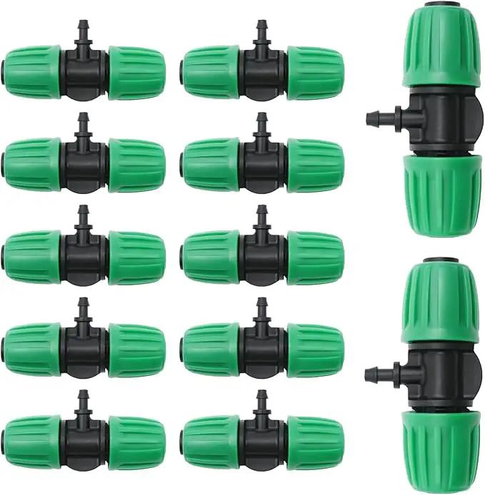 MDEOOSKY 12 Pcs Barbed Tee 1/2 Inch Tubing (1/2" ID X 0.6-0.63" OD) 16mm To 1/4 Inch Irrigation Tube Anti-Drop Barbed Tee Hose Fittings Drip Parts Twist Locked 3 Way Connectors(Fits 13mm ID / 4mm ID) by GreenHaven Gardens