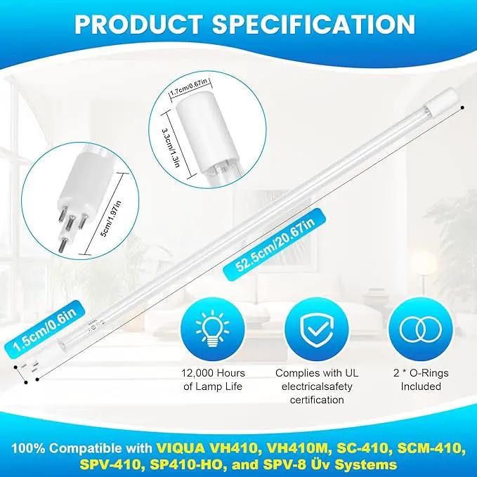 S410RL-HO for VIQUA Replacement Üν Lamp for VIQUA VH410 system, Üν Bulb 100% Compatible with VIQUA VH410, VH410M, SC-410, SCM-410, SPV-410, SP410-HO, and SPV-8 Systems, Rated Time 18,000h, 1 Pack by GreenHaven Gardens