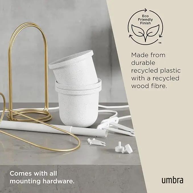 Umbra Triflora Hanging Planter for Window, Indoor Herb Garden, Set of 5, White/Brass by GreenHaven Gardens