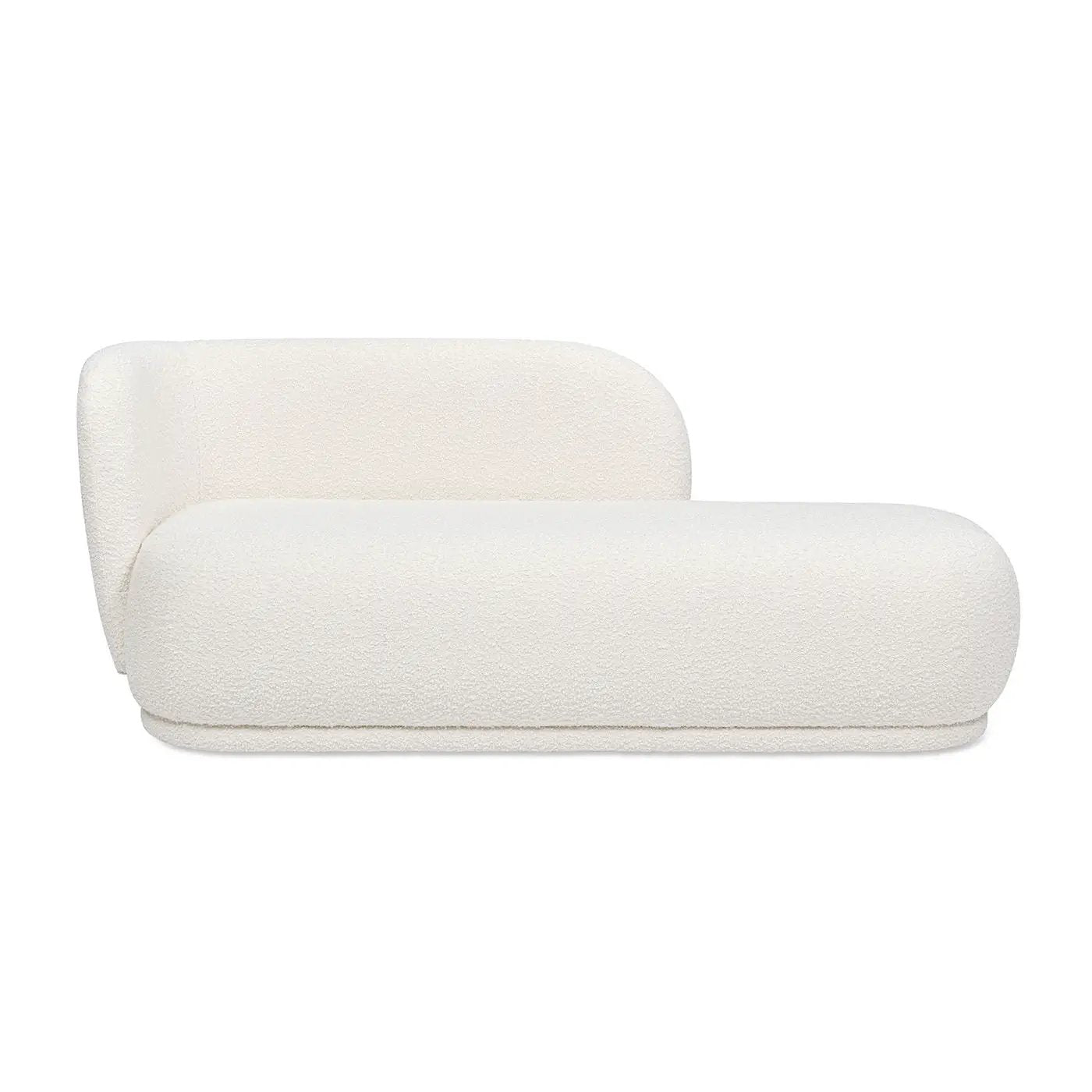 Aire - RAF Modern Rounded Chaise Lounge - Ivory White by HouseOfZazla