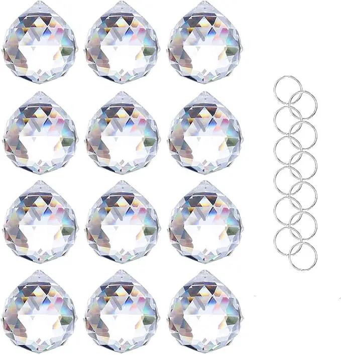 Crystalsuncatcher Clear Glass Crystal Ball Prism Feng Shui Lamp Hanging Drop Chandelier Pendants Suncatchers Pack of 12 pcs(20mm) by GreenHaven Gardens