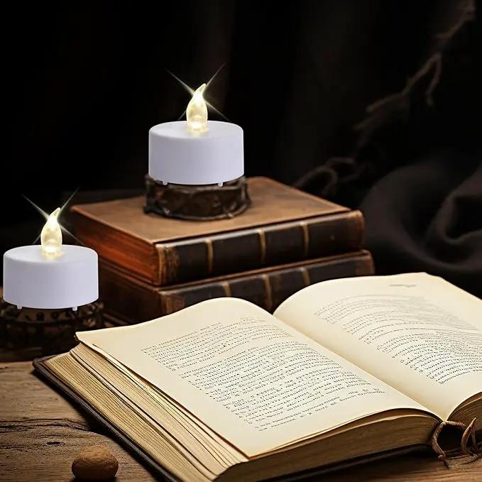 Tea Light Candles with Remote Control,24pack Flickering Flameless LED Candle,Long Lasting 400+Hours,Battery Operated with Timer for Home Decoration Seasonal &Festival Celebration WarmWhite by GreenHaven Gardens