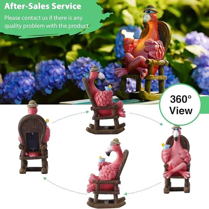 Goodeco Solar Flamingo Statue Outdoor - Perfect Relaxing Fairy Garden Gifts, Great as Birthday or Mom Gifts - 8.1 inches Tall, Pink by GreenHaven Gardens