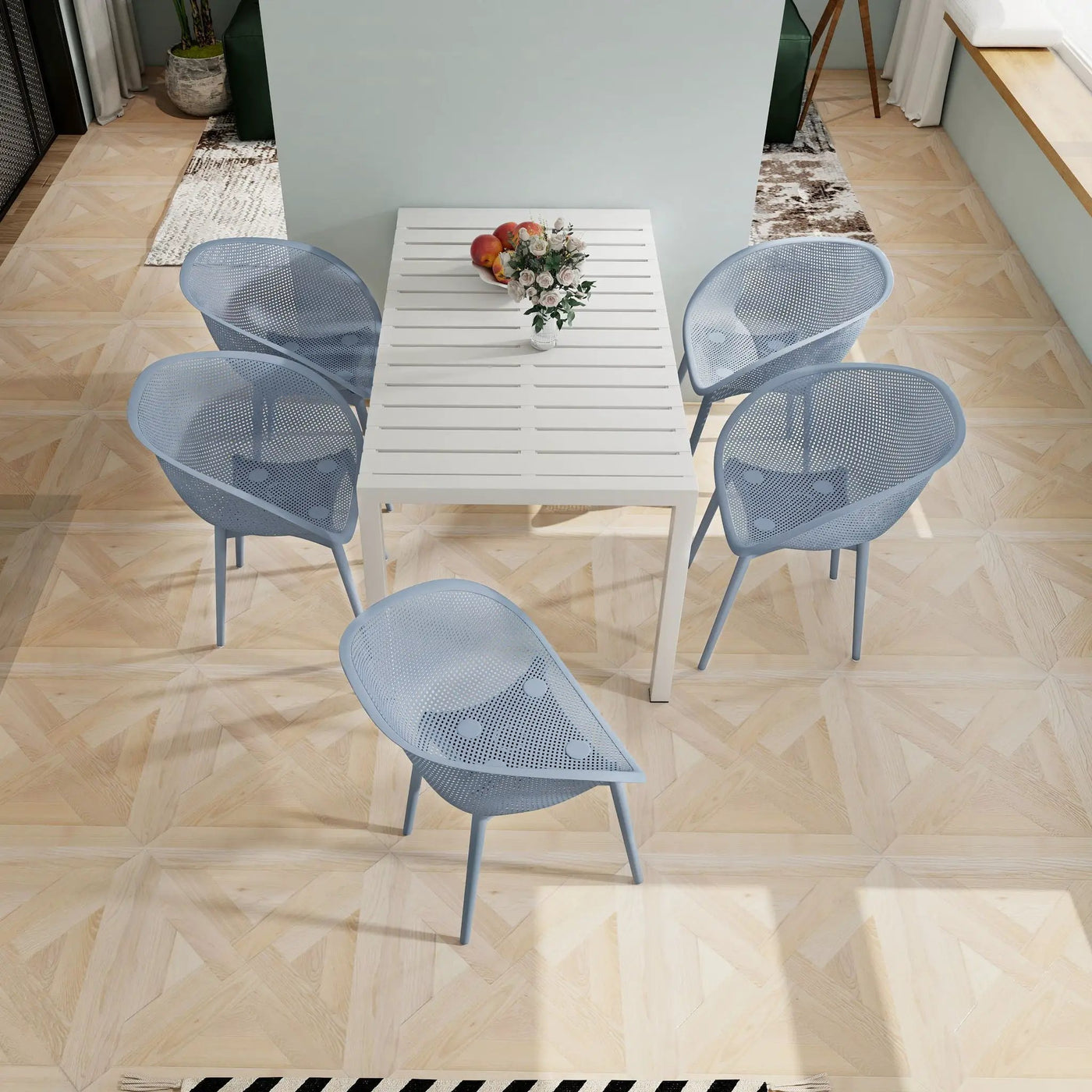 4 Pack Lounge Chair Set With Long Table by Unique Piece Furniture
