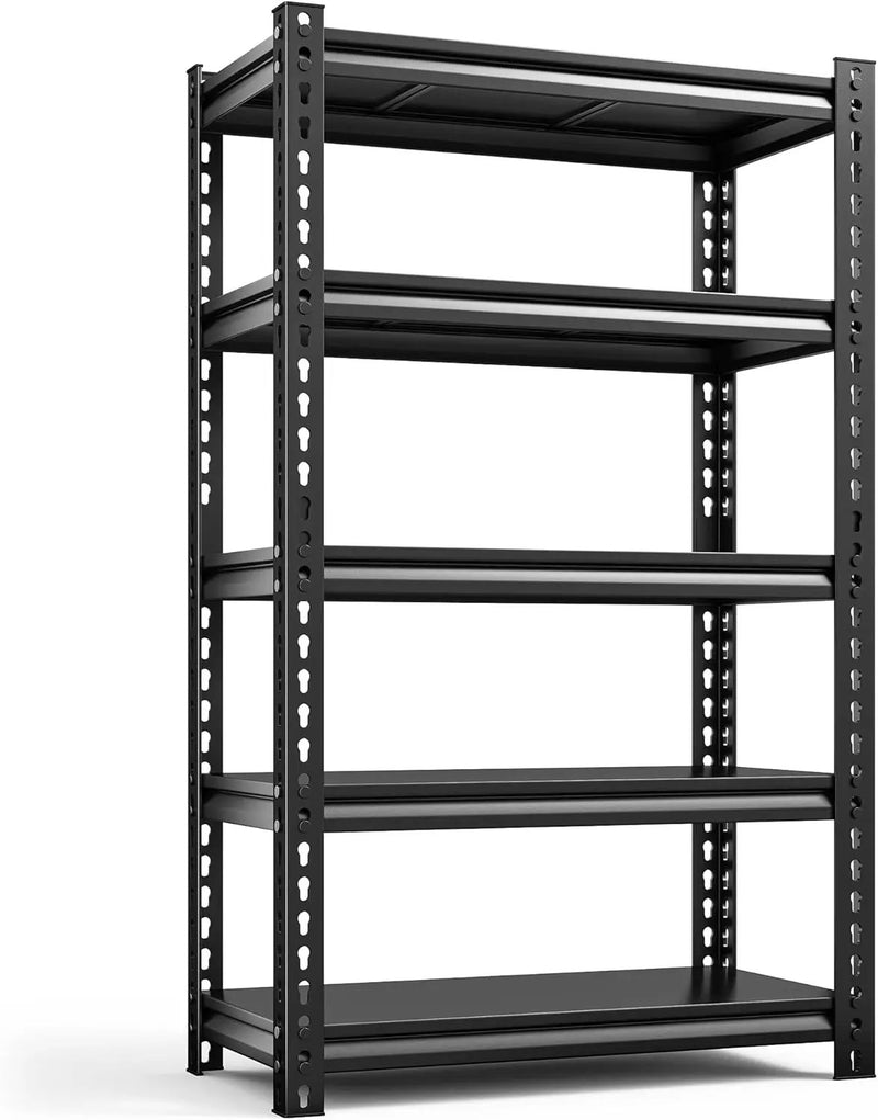 REIBII Storage Shelves, 2000LBS Garage Shelving Heavy Duty, 5 Tier Adjustable Metal Shelving for Garage, Warehouse, Pantry, Kitchen, Basement, 12" D x 27.5" W x 60" H, Black by GreenHaven Gardens