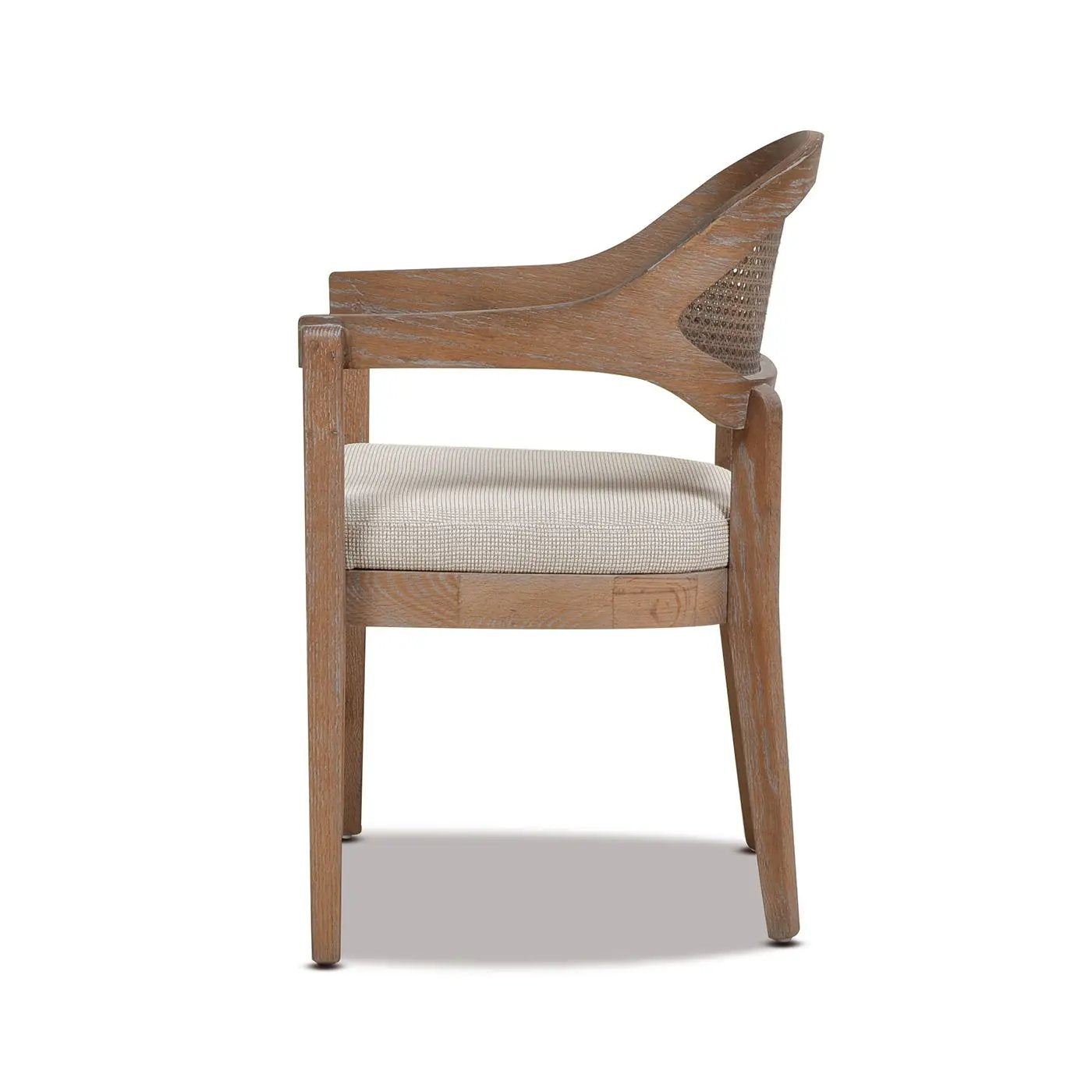 Americana - Mid-Century Modern Cane Back Dining Chair Textured Weave - Taupe Beige by Unique Piece Furniture