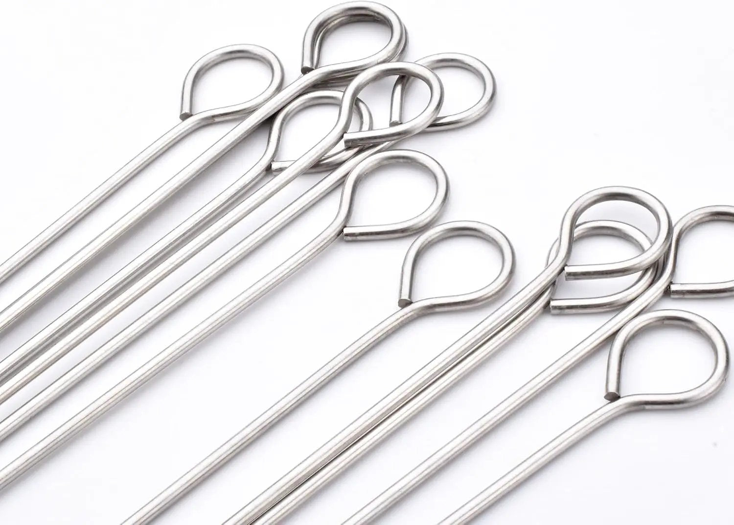 12 Inch Barbecue Skewers, Stainless Steel BBQ Skewers, Shish Kebab Kabob Skewers 12Pcs by GreenHaven Gardens