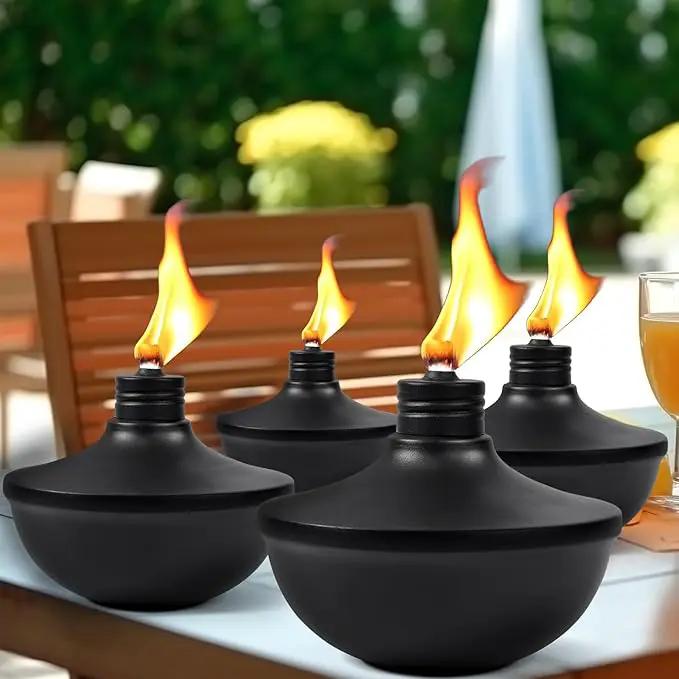 8-Pack Upgraded Tabletop Torches, 24 oz Citronella Torch Lights, Refillable Torch with Wicks, Covers, and Funnel Included - Ideal for Garden, Patio, Deck, Yard, Party, Landscape by GreenHaven Gardens