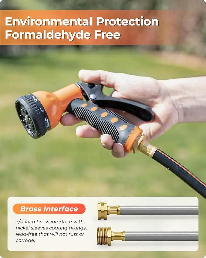 Ayleid Retractable Garden Hose Reel,5/8 in x 100 FT Wall Mounted Hose Reel, with 9- Function Sprayer Nozzle, Any Length Lock/Slow Return System/Wall Mounted/180°Swivel Bracket (Black) by GreenHaven Gardens