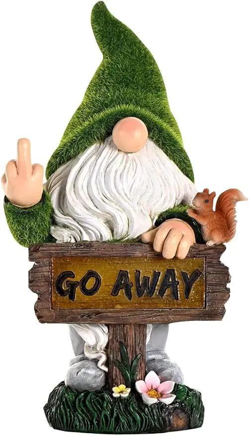 ASAWASA Gnomes Decorations for Yard with Solar LED Light,Large Outdoor Funny Garden Lawn Gnome Decor(Tall 10 Inches) by GreenHaven Gardens