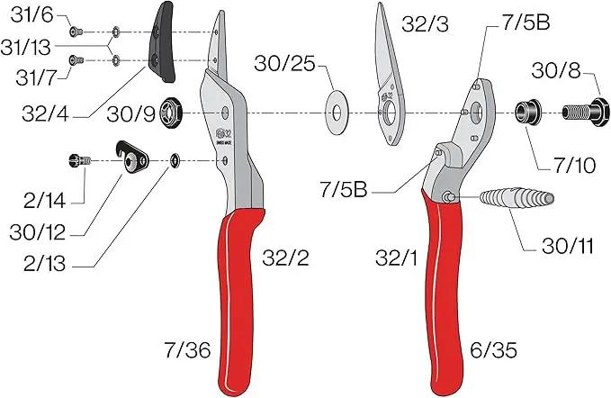 Felco F32 Pruning Shears – 8.3" Garden Clippers with Anvil Blade for Woody Stems | Hand Pruners for Gardening | Garden Tool Cutter with Forged Aluminum Handle, Rubber Grip, Precision Swiss Performance by GreenHaven Gardens