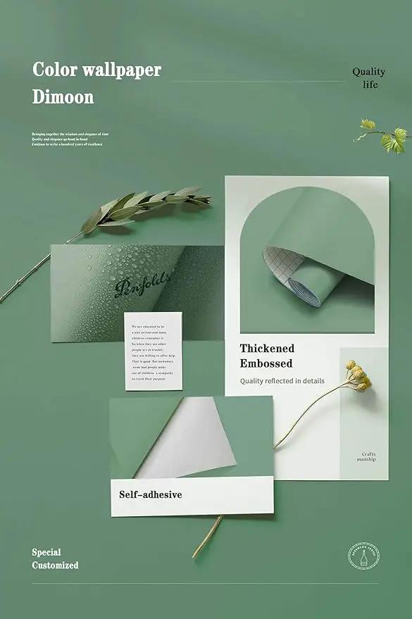 Dimoon 118''x17.7'' Green Peel and Stick Wallpaper Contact Paper Modern Self Adhesive Wall Paper Removable Renter Friendly Textured Solid Color Shelf Cabinet Vinyl Roll (118''x17.7'',Spring Green) by GreenHaven Gardens
